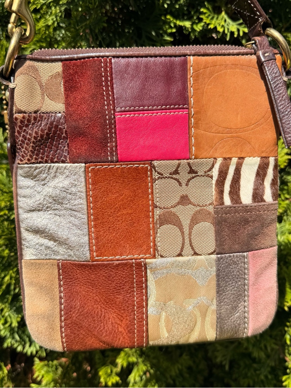 Coach Pink Patchwork Crossbody Purse‎ Bag Y2K Vintage